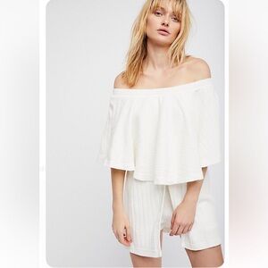 Free People Beach Bondi Off Shoulder Flouncy Blouse NWT Medium
